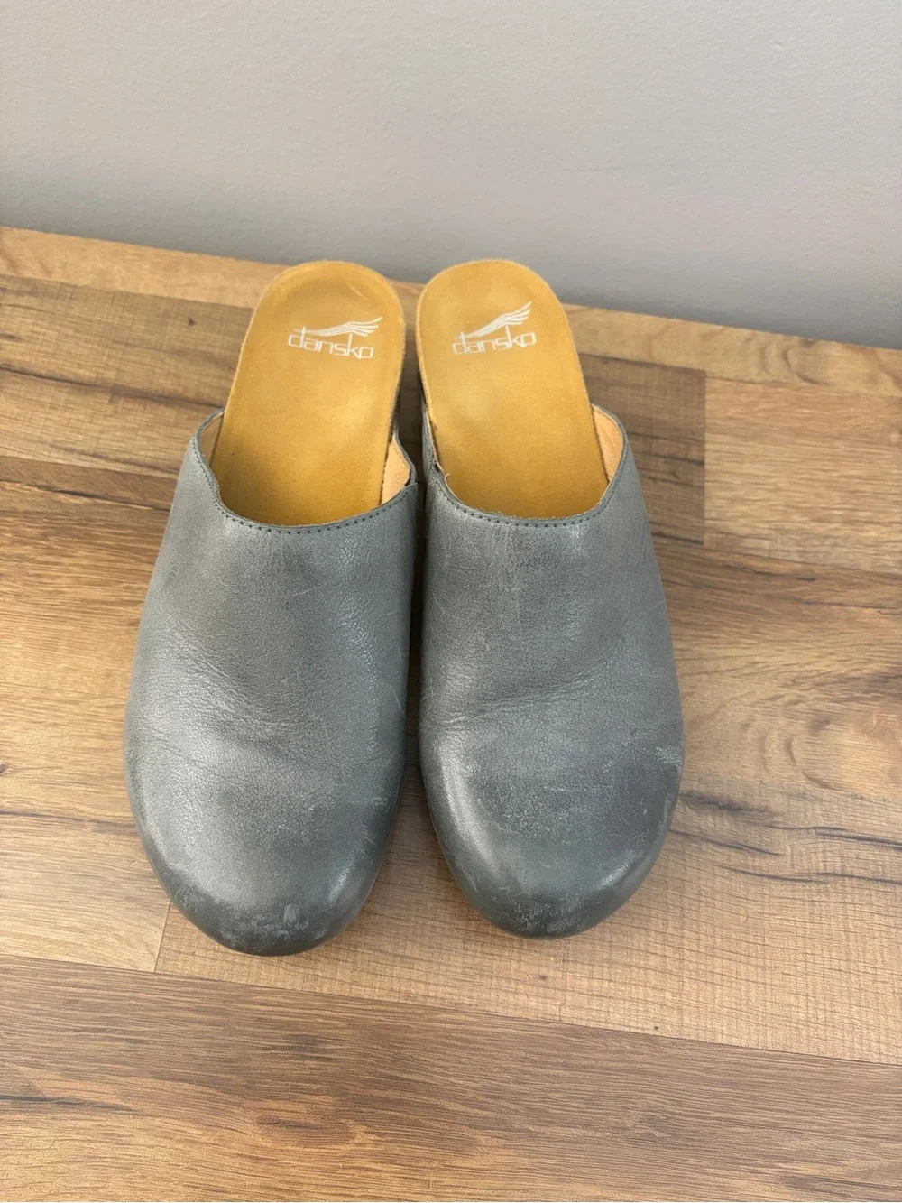 Dansko Talulah Leather Slip On Clog Shoes Mules Light Teal Women’s - Picture 6 of 10